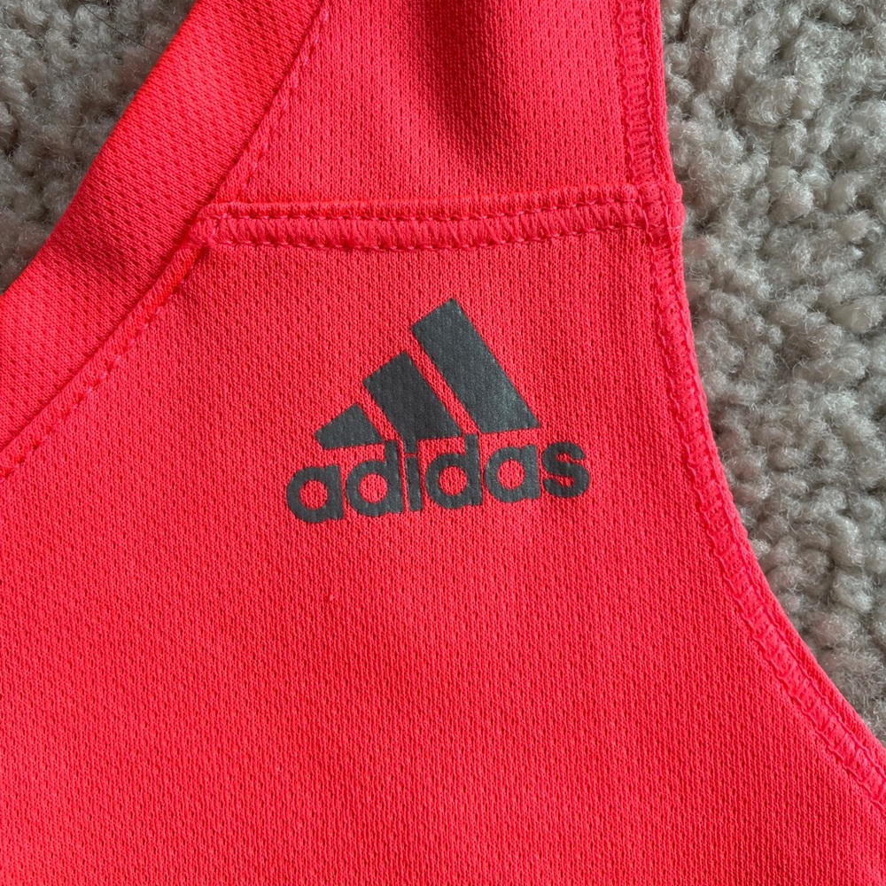 Adidas ClimaLite Neon Coral Orange Twist Back Racerback Active Tank Size Small - Picture 5 of 10